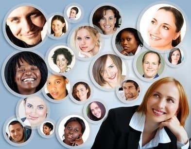 social network of businesswoman.