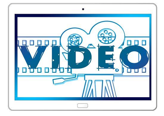 Tablet with video word and imagery